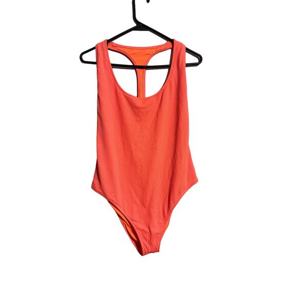 aerie Other - Aerie Swim One Piece Bathing Suit High Cut Racer Back Textured Orange Size XL